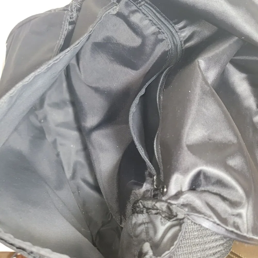 COURREGES Black Silver Logo Nylon Messenger Bag Vintage Crossbody 1990s